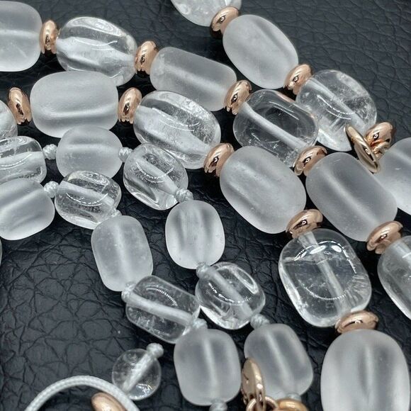 QVC Lola Rose Islington Clear Rock Crystal Necklace & Bracelet Set Adjustable - Picture 7 of 10